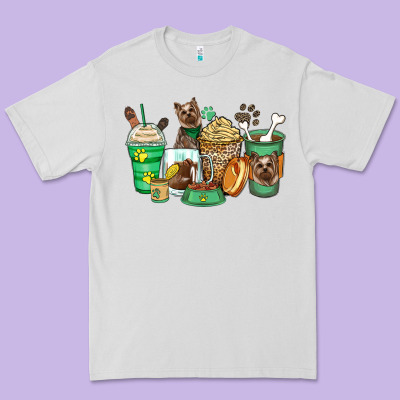 Yorkshire Terrier Coffee Cups Premium Tee Designed By Zillion Design Studio