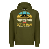 Army Green UFO Vintage Retro Alien Outerspace Spaceship Premium Hoodie - Bettercallsaul