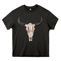 Asphalt western bull skull tbw Heavy Core Tee - texasbilliewilder
