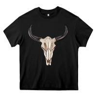 Black western bull skull tbw Heavy Core Tee - texasbilliewilder