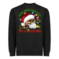 Black When You're Dead Inside But It's Christmas Hippie Skeleton Santa Heavyweight Sweatshirt - Artiststas