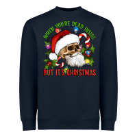 When You're Dead Inside But It's Christmas Hippie Skeleton Santa Heavyweight Sweatshirt | Teevron