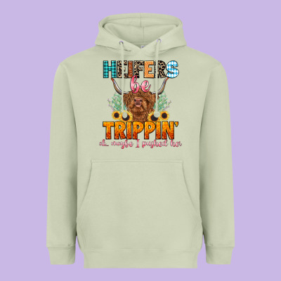 Heifers Be Trippin' Heavyweight Hoodie Designed By Lillyallendesigns