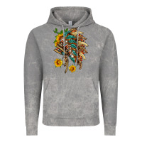Cloud Rock indian headdress with pattern and sunflowers Vintage Hoodie - HRA Design Shop