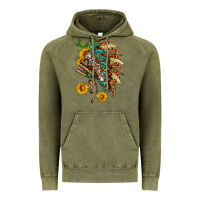 Vintage Olive indian headdress with pattern and sunflowers Vintage Hoodie - HRA Design Shop