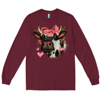 Burgundy valentines day cow Long Sleeve Tee - Jasminsmagicworld