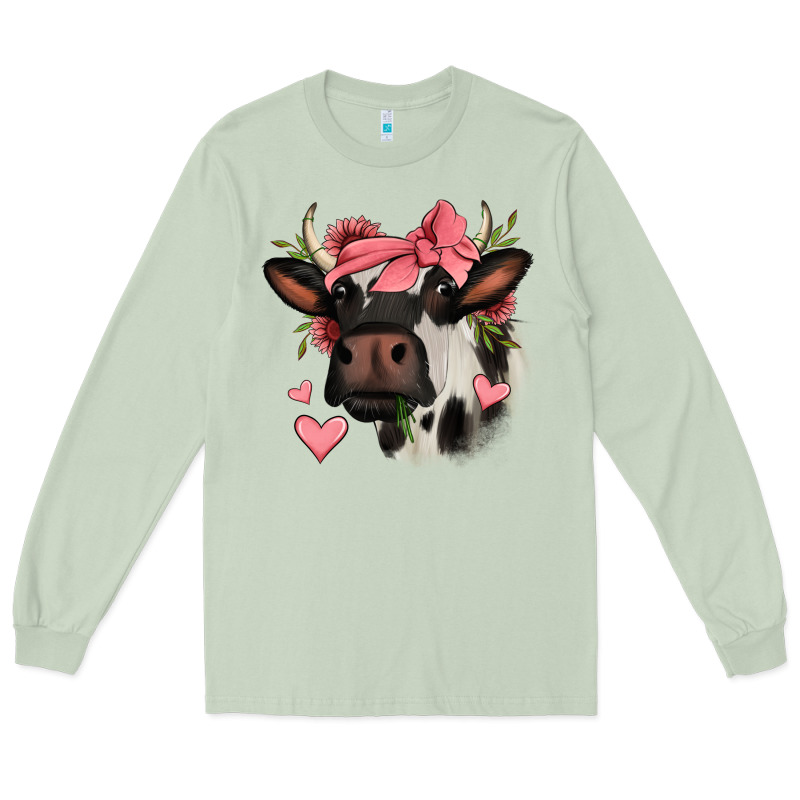 Valentines Day Cow Long Sleeve Tee by Jasminsmagicworld | Teevron