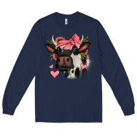 Navy valentines day cow Long Sleeve Tee - Jasminsmagicworld