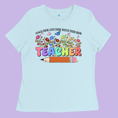 Teacher Wildflowers Kopyası Ladies Tee Designed By Jahusdesignshop