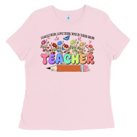 Bubblegum Pink teacher wildflowers kopyası Ladies Tee - JahusDesignShop