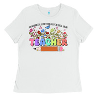 White teacher wildflowers kopyası Ladies Tee - JahusDesignShop