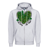 Heather Grey not lucky just blessed Zipper Hoodie - MaliasSmallBusiness