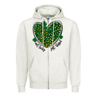 Oatmeal Heather not lucky just blessed Zipper Hoodie - MaliasSmallBusiness