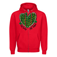 Red not lucky just blessed Zipper Hoodie - MaliasSmallBusiness