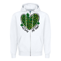 White not lucky just blessed Zipper Hoodie - MaliasSmallBusiness