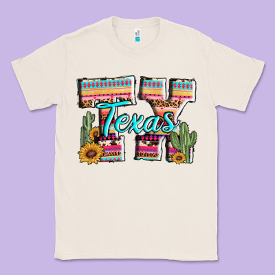 Texas Tx Aztec Cactus Leopard Classic Tee Designed By Adodesignshop