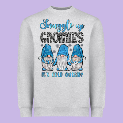 Snuggle Up Gnomies It's Cold Outside Heavyweight Sweatshirt Designed By Jahusdesignshop