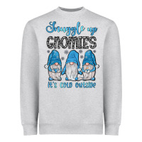 Heather Grey snuggle up gnomies it's cold outside Heavyweight Sweatshirt - JahusDesignShop