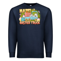 Navy Happy Easter truck Premium Sweatshirt - LillyAllenDesigns