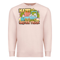 Pale Pink Happy Easter truck Premium Sweatshirt - LillyAllenDesigns