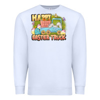 White Happy Easter truck Premium Sweatshirt - LillyAllenDesigns