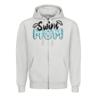 Dove Grey swim mom Zipper Hoodie - MaliasSmallBusiness