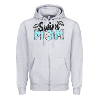 Heather Grey swim mom Zipper Hoodie - MaliasSmallBusiness