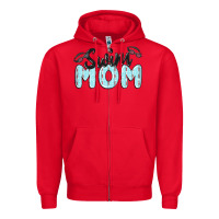 Red swim mom Zipper Hoodie - MaliasSmallBusiness