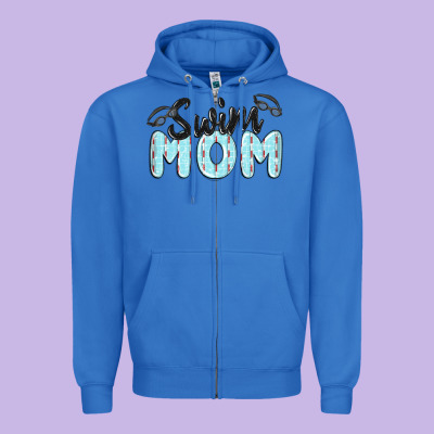 Swim Mom Zipper Hoodie Designed By Maliassmallbusiness