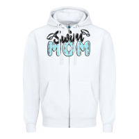 White swim mom Zipper Hoodie - MaliasSmallBusiness