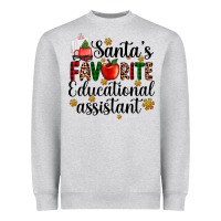 Heather Grey santa's favorite educational assistant Heavyweight Sweatshirt - AdoDesignShop