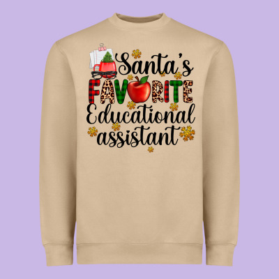 Santa's Favorite Educational Assistant Heavyweight Sweatshirt Designed By Adodesignshop