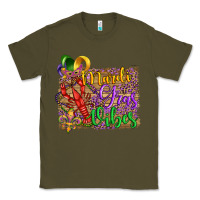 Army Green mardi gras vibes crawfish mask and fleur de lis Classic Tee - Artiststas