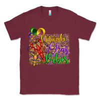 Burgundy mardi gras vibes crawfish mask and fleur de lis Classic Tee - Artiststas