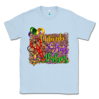Dusty Blue mardi gras vibes crawfish mask and fleur de lis Classic Tee - Artiststas
