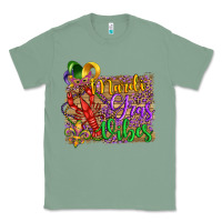 Sage mardi gras vibes crawfish mask and fleur de lis Classic Tee - Artiststas