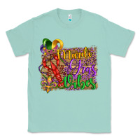 Seafoam mardi gras vibes crawfish mask and fleur de lis Classic Tee - Artiststas