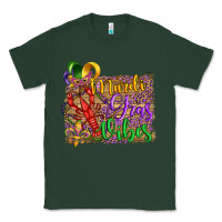 Sports Green mardi gras vibes crawfish mask and fleur de lis Classic Tee - Artiststas