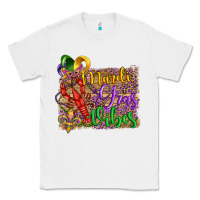 White mardi gras vibes crawfish mask and fleur de lis Classic Tee - Artiststas