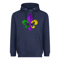 Navy mardi gras fleur de lis Heavyweight Hoodie - LillyAllenDesigns