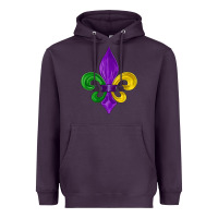 Plum mardi gras fleur de lis Heavyweight Hoodie - LillyAllenDesigns
