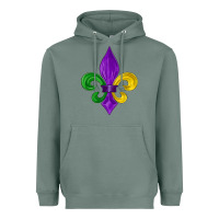 Sage mardi gras fleur de lis Heavyweight Hoodie - LillyAllenDesigns