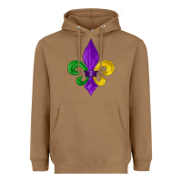 Toasted Coconut mardi gras fleur de lis Heavyweight Hoodie - LillyAllenDesigns