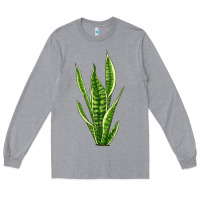 Heather Grey snake plant Long Sleeve Tee - LillyAllenDesigns