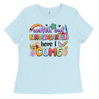 Baby Blue watch out kindergarten here i come Ladies Tee - MaliasSmallBusiness