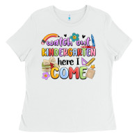 White watch out kindergarten here i come Ladies Tee - MaliasSmallBusiness