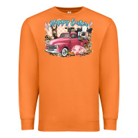 Carrot Happy Easter truck with Easter farm animals Premium Sweatshirt - LillyAllenDesigns