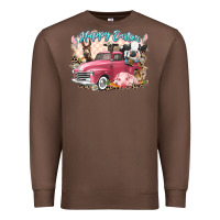Chestnut Happy Easter truck with Easter farm animals Premium Sweatshirt - LillyAllenDesigns