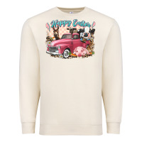 Sandshell Happy Easter truck with Easter farm animals Premium Sweatshirt - LillyAllenDesigns
