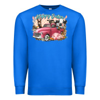 True Royal Happy Easter truck with Easter farm animals Premium Sweatshirt - LillyAllenDesigns